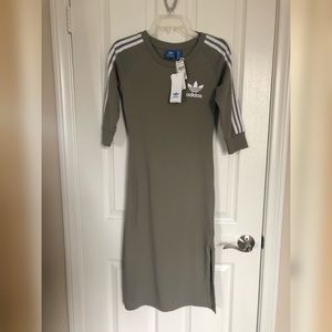 Olive Adidas Midi Dress